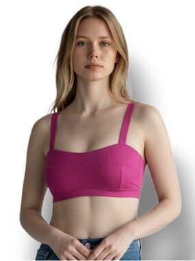 Freshwater Women’s Wide Strap Bandeau Bikini Top Swim Petal Orchid Pink XL